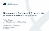 Management Practices & Productivity in British ... · Management Practices & Productivity in British Manufacturing Firms ... • Culture of continuous improvement ... Other developments