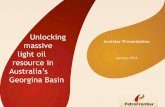 Unlocking - Baraka Energy · Unlocking massive light oil resource in Australia‟s Georgina Basin Investor Presentation January 2012 . ... PAUL BENNETT HBSc, MSc, PGeol . ... •