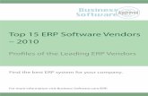 Top 15 ERP Software Vendors – 2010 - Syspro · Top 15 ERP Software Vendors – 2010 ... Financial Management – includes functionality such as general ledger, cash ... VB.NET and
