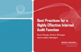 Best Practices for a Highly Effective Internal Audit Function - Best Practices for... · Highly Effective Internal Audit Function Ryan Sturgis, Senior Manager Aran Loftus, Manager