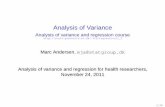 Analysis of Variance - kupublicifsv.sund.ku.dk/~lts/varians_regression/overheads/anova.pdf · Analysis of variance and regression for health researchers, ... Group II 50% N2O, ...