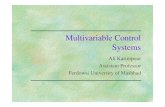 Multivariable Control Systemsprofsite.um.ac.ir/~karimpor/multi/Multivariable_lecintro.pdf · Multivariable Control Systems Ali Karimpour ... Issues in the Analysis and Design of multivariable