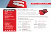 A Global Power Leader At a Glance - Cummins · A Global Power Leader Cummins powers the future with products and services ... gas to hybrid, ... diesel truck engines, Cummins generators