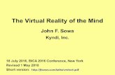 The Virtual Reality of the Mind - John F. Sowa · The Virtual Reality of the Mind John F. Sowa Kyndi, Inc. ... Len Talmy: Language has the ... Pointing is used instead of pronouns.