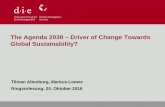 The Agenda 2030 – Driver of Change Towards Global ... · ... Driver of Change Towards Global Sustainability? ... more cement used 2008-10 than during entire 20th century in ...