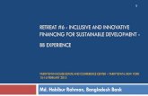 RETREAT #6 - INCLUSIVE AND INNOVATIVE … · FINANCING FOR SUSTAINABLE DEVELOPMENT - BB EXPERIENCE ... # The entire financial sector has responded enthusiastically, ... sector more