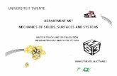 DEPARTMENT MS MECHANICS OF SOLIDS, SURFACES AND SYSTEMS · - Dynamics & Control ... Example of course list R&D Part Course EC Compulsory profile courses ... Mechanics of Solids, Surfaces