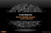 Aruba Networks Secure Mobility Access Aruba ClearPass kundetur til...The ClearPass Solution All Things Network, Device and App Management VISIBILITY WORKFLOW POLICY Role-based Enforcement
