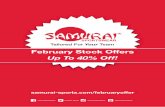 February Stock Offers Up To 40% Off! - Samurai Sportswear · February Stock Offers Up To 40% Off! ... Sportswear logo printed across chest. Elitex Match Ball ... Samurai Zebra Promo