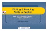Writing & Reading Skills in English - RUA: Principalrua.ua.es/dspace/bitstream/10045/7840/1/Syllabusdesign.pdf · Writing & Reading Skills in English Unit 1.2: ... Gradation of content