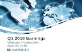 Q1 2016 Earnings - Amazon S3 · Q1 2016 Earnings Webcast, ... • Global Account and Integrated Supply bidding ... partially offset by growth with commercial construction contractors