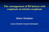 The management of B3 lesions with emphasis on lobular ... · The management of B3 lesions with emphasis on lobular neoplasia ... all breast screening units in England ... Vacuum-assisted