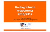 Undergraduate Programmes 2016/2017 - NUS Computing · Undergraduate Programmes 2016/2017 ... MA1100 before Module ‐II 7. Modes ... – level 2000 modules without NUS modules as