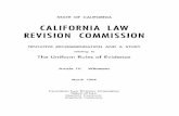 CALIFORNIA LAW REVISION COMMISSION · STATE OF CALIFORNIA CALIFORNIA LAW REVISION COMMISSION TENTATIVE RECOMMENDATION AND A STUDY relating to The Uniform Rules of Evidence Article