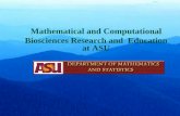 Mathematical and Computational Biosciences Research …kuang/ASUMCbio.pdf · –Programming skills(C++/Java) ... –Organic and Bio Chemistry ... –TLS-SVM for Feature Extraction