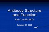 Antibody Structure and Function - UTH · Antibody Structure and Function Keri C. Smith, Ph.D. January 22, 2008 (or) Anatomy and Physiology of ... Maternal IgG antibodies specific
