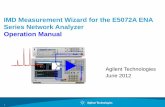 IMD Measurement Wizard for the E5072A ENA Series … Measurement Wizard for the E5072A ENA Series Network Analyzer Operation Manual Agilent Technologies ... No part of this document