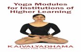 Yoga Modules for Institutions of Higher Learning · The department of Higher & Technical Education ... Principles adopted while drafting ... Yoga Modules for Institutions of Higher