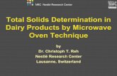 Total Solids Determination in Dairy Products by Microwave Oven Techniqueeurofoodwater.eu/pdf/2002/Reh_eurofoodwater2002.pdf · NRC Nestlé Research Center Total Solids Determination