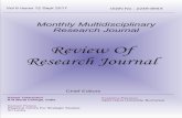 Review Of Research Journaloldror.lbp.world/UploadedData/3430.pdfReview Of Research Journal is a multidisciplinary research journal, published monthly in English, Hindi & Marathi Language.