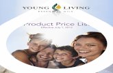 Product Price List - Essential Oil Therapies · Product Price List Effective July 1, 2012 YOUNG LIVING LOGO OPTIONS REVISED 05.22.2012. Start Living ... 3587 Melaleuca Alternifolia