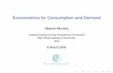Econometrics for Consumption and Demandamoneta/lecture_mar08.pdf · Introduction • Individual Demand Analysis • Demand system • Based on Utility Theory • Cross-section Demand
