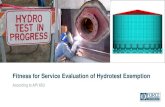 Fitness for Service Evaluation of Hydrotest Exemptiontankref.dk/onewebmedia/5. Force - Fitness for Service Evaluation of... · Fitness for Service Evaluation of Hydrotest ... Hydrostatic