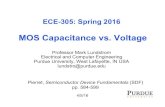 MOS Capacitance vs. Voltage - nanoHUBMOS_CV_S16.pdf · MOS Capacitance vs. Voltage Professor Mark Lundstrom Electrical and Computer Engineering Purdue University, West Lafayette,