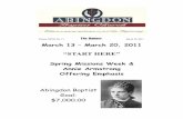 Spring Missions Week & Annie Armstrong Offering Emphasis · Spring Missions Week & Annie Armstrong Offering Emphasis Abingdon Baptist Goal: ... For a more complete picture of the
