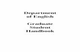 Department of English Graduate Student Handbook Handbook (rev...British Modernism Postcolonial Theory Sarah Wright, ... Student Handbook for additional policies that may apply to the