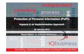 Protection of Personal Information (PoPI) - c.ymcdn.com · Protection Of Personal Information Overview PoPI legislation dictates that an “organisation will safeguard an individual’s