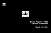 Emaar Properties PJSC Corporate Presentation March … FY Results... · Emaar Properties PJSC Corporate Presentation March 10th, ... Burj Vista in Downtown ... Burj Khalifa and the
