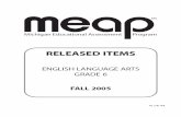 Grade 6 ELA Released Test[1][1] - SOM - State of Michigan Language Arts-Grade 6 Released Items Fall 2005 Page 3 MDE/MEAP RELEASED ITEMS GO ON TO THE NEXT PAGE. 4 Which words best describe