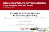 Criteria for CFD applications in Nuclear Engineering - ESSS€¦ · Criteria for CFD applications in Nuclear Engineering (Criterios para la aplicación de la CFD en la Ingeniería