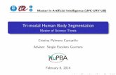 Tri-modal Human Body Segmentation - UBsergio/linked/cristinamaster.pdf · Tri-modal Human Body Segmentation ... Human body articulated nature. ... M= 26 body parts. L scales per image.