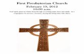 First Presbyterian Church · First Presbyterian Church February 19, ... Song of Transfiguration Haas ... In worship today we continue to sing, Glory to God,