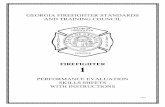 GEORGIA FIREFIGHTER STANDARDS AND TRAINING COUNCIL … · georgia firefighter standards and training council firefighter 1 performance evaluation skills sheets with instructions 3/2005