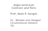 Anglo-American Contract and Torts Prof. Mark P. Gergen · • Plaintiff is suing for damages based on the difference between the contract price for ... the contract was adjudged void