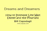Dreams and Dreamers - SHARE€¦ · Dreams and Dreamers How to Innovate Like Walt ... The Dreamers Walt Disney • “I don’t make movies to make money;