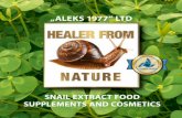 „ALEKS 1977” LTD - golden-snail.com · elastin, allantoin, glycosaminoglycans, proteoglycans, glycolic acid, vitamins A, C, E, D ... valuable amino-acid source for the collagen