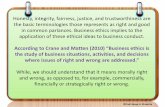 According to Crane and Matten (2010) “Business ethics is ... · Importance of Ethics in Business ©Prof. Bijaya G. Shrestha Two essential facets in the process of evaluating the