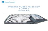 WELDED TUBES PRICE LIST EUROPE - …alessiotubi.amendunitubi.it/.../2017/01/Price-list-Europe-2017.pdf · WELDED TUBES PRICE LIST EUROPE January 2017 . ROUND , ... Suitable for hot-dip