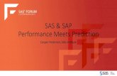 SAS & SAP Performance Meets Prediction · •“Combining the power of SAP HANA platform with SAS advanced analytics applications is the first wave of innovation we plan to deliver