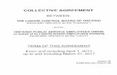COLLECTIVEAGREEMENT - OPSEU · COLLECTIVEAGREEMENT BETWEEN. THELIQUORCONTROLBOARDOFONTARIO ... the excl usive bargai ni ng agent for employees empl oyed as casuals…