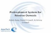 Pretreatment System for Reverse Osmosis · Pretreatment System for Reverse Osmosis Adam Avey, David Criswell, ... Lab Preparation ... • Truman State University CHEM 222 Lab Manual.