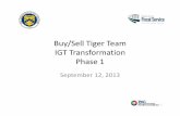 Buy/Sell Tiger Team IGT Transformation Phase 1 • Purpose of Tiger Team • Activities since last session • Overall program timeline • Phase 1 (Release 14.0) – Menu Navigation