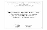 OFFICE OF INSPECTOR GENERAL SUMMARY: QUESTIONABLE BILLING FOR MEDICARE INDEPENDENT DIAGNOSTIC TESTING FACILITY SERVICES OEI-09-09-00380 WHY WE DID THIS STUDY Independent Diagnostic