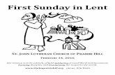 First Sunday in Lent - …worshiptimesmedia.s3.amazonaws.com/files/2016/02/2-14b.pdf · First Sunday in Lent ... Jessica Wehring, Damon Wegner, Brandon Estes, Donna Bentke, ... Shirley