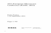 2015 European Microwave Conference (EuMC 2015)toc.proceedings.com/28582webtoc.pdf2015 European Microwave Conference (EuMC 2015) ... 5 Review and Application of the Theory of Characteristic