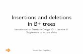 Insertions and deletions in B+ trees - IT-Universitetet i …itu.dk/people/mogel/SIDD2011/lectures/BTreeExample.pdfInsertions and deletions in B+ trees Introduction to Database Design